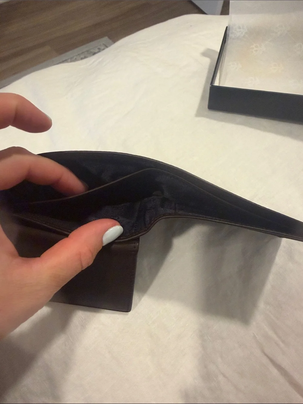 Brooks Brothers Dark Brown Leather Wallet with Gift Box